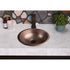 Pure Copper Hand Hammered 16 inch Rotunda Dual Mount Drop In Undermount Bathroom Sink